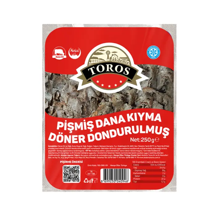 PİŞMİŞ KIYMA DÖNER 250 GR (KOLİ 7 KG)